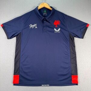 Vintage Castore Sydney Roosters Polo Shirt Men XL‎ Blue Steggles NRL Authentic